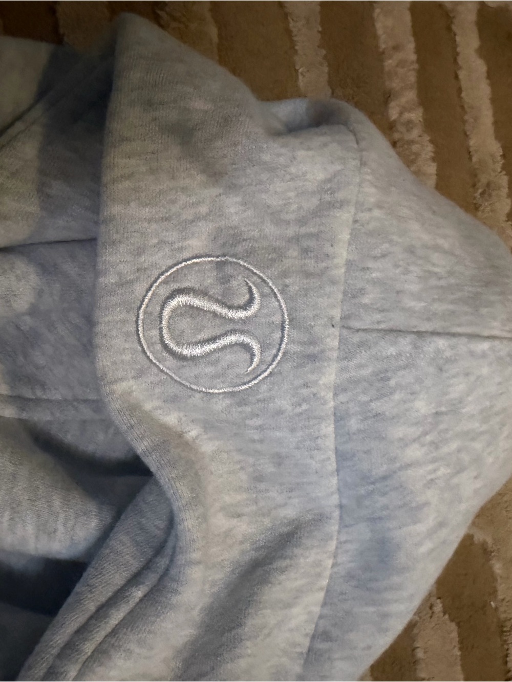 lululemon athletica Heather Light Gray Hooded Half Zip Sweatshirt